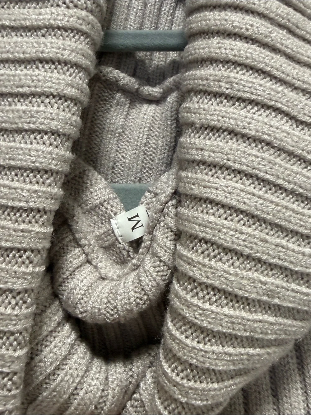 Turtleneck Ribbed Knit Sweater - Taupe